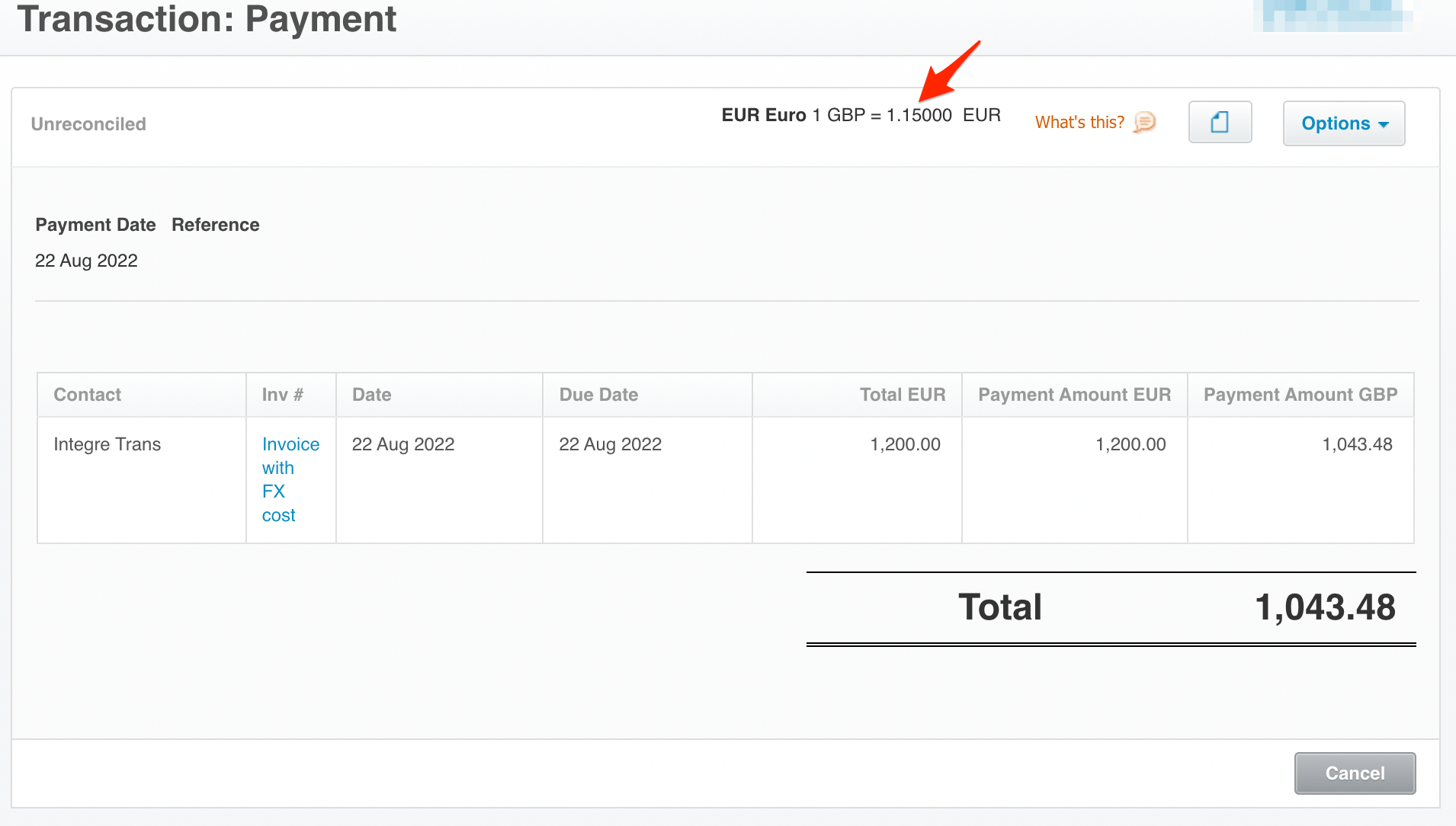 xero foreign currency payment